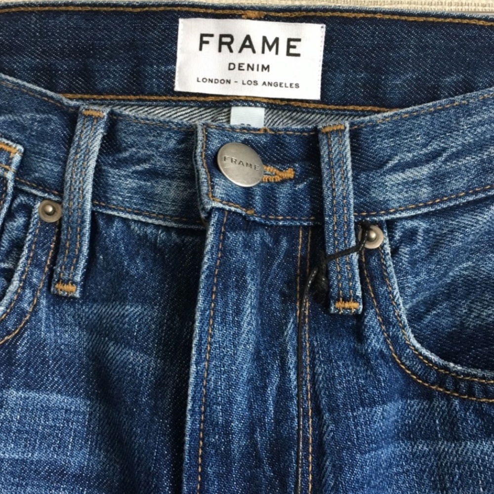 Frame Denim Blue Straight Leg Jeans